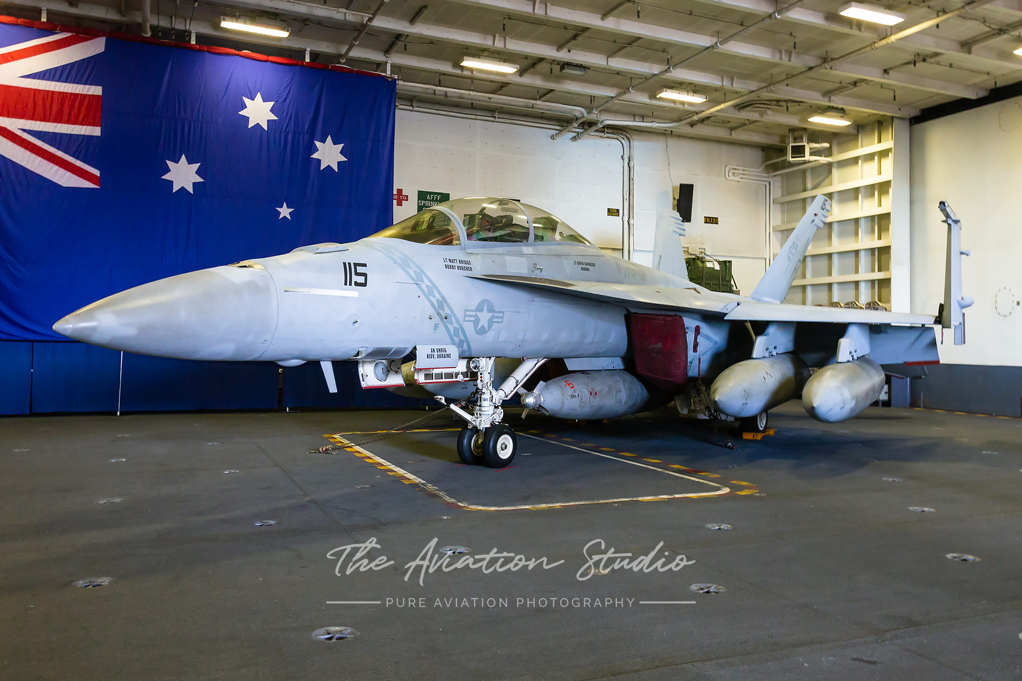 A United States Navy Boeing F/A-18F onboard the USS Ronald Reagan (Image: Lance Broad)