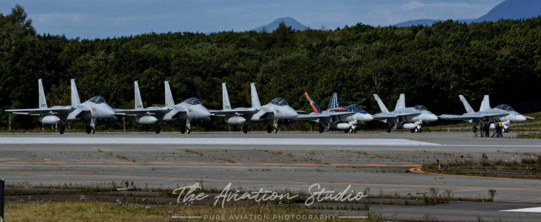 JASDF F-15J/DJ and RAAF F/A-18A/B prior to departure at Chitose Air Base
