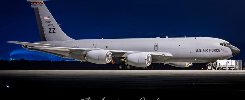 United States Air Force KC-135T 59-1520 parked at the international terminal at Brisbane Airport (Image: Emil Cooper)