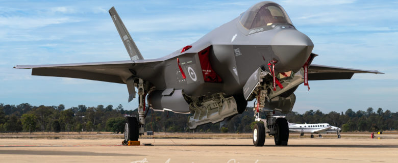 Royal Australian Air Force F-35A A35-036 at RAAF Base Amberley during Exercise Talisman Sabre 2021 opening ceremony (Image: Lance Broad)