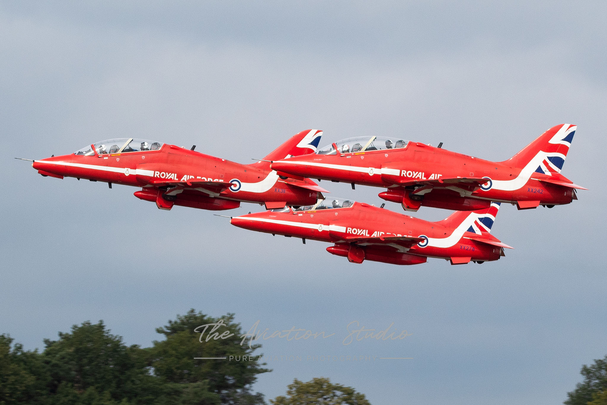 Royal Air Force Red Arrows BAe Hawk T1As at Spottersday Kleine Brogel 2021